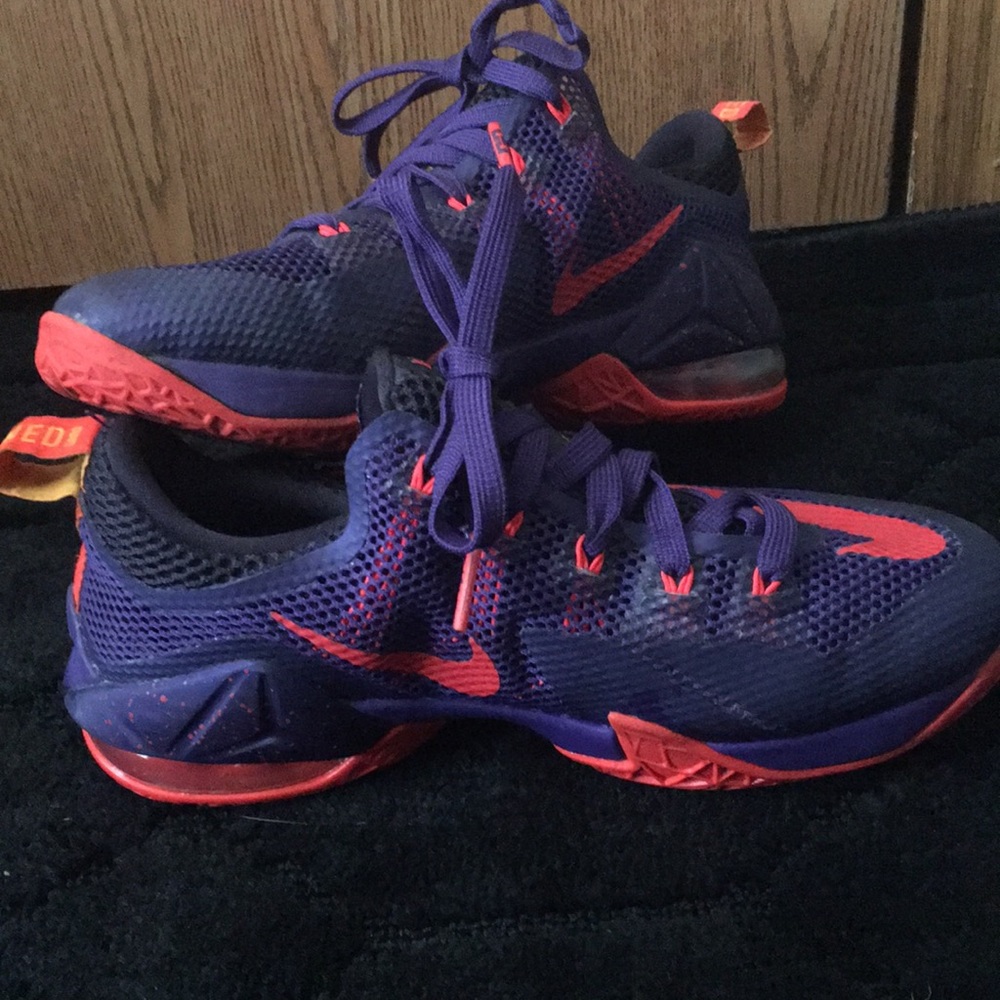 Nike Lebron XII Low Purple Orange Size Shoes Boys 5.5Y